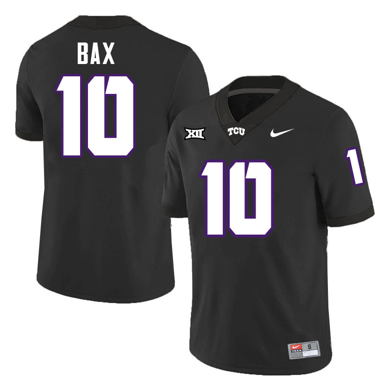 #10 Jonathan Bax TCU Jersey,Texas Christian University Horned Frogs Football Jersey-Black